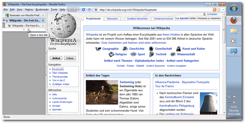 Windows 7 wird Widescreentauglich - die neue Taskleiste.