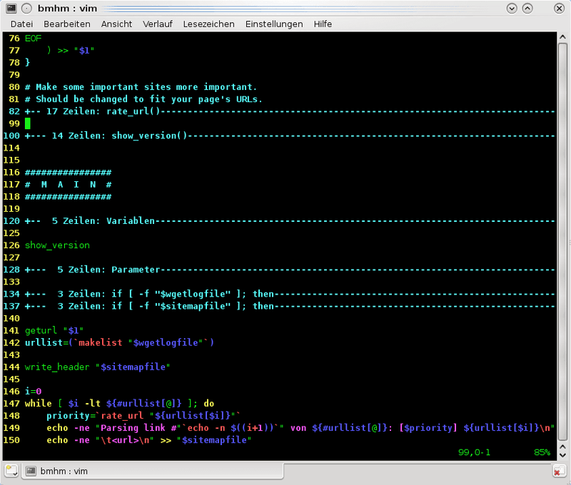 Datei in VIM editieren