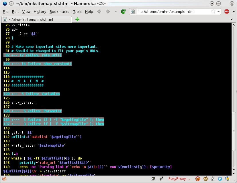 VIM Quellcode in HTML