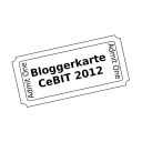 Stilisiertes Ticket für CeBIT-Blogger 2012