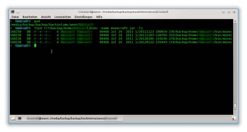 BackInTime: Hardlinks werden genutzt