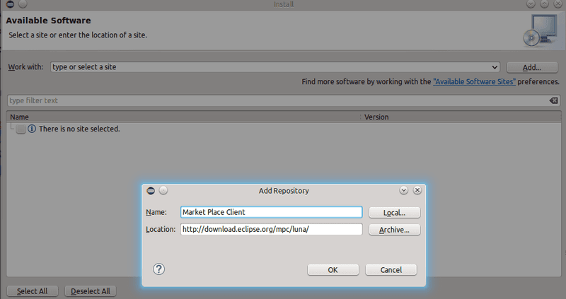 Marketplace-Client-Repository hinzufügen.