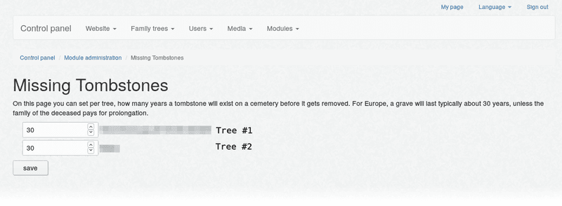Featured image of Webtrees Missing Tombstones: version 1.1.1 available