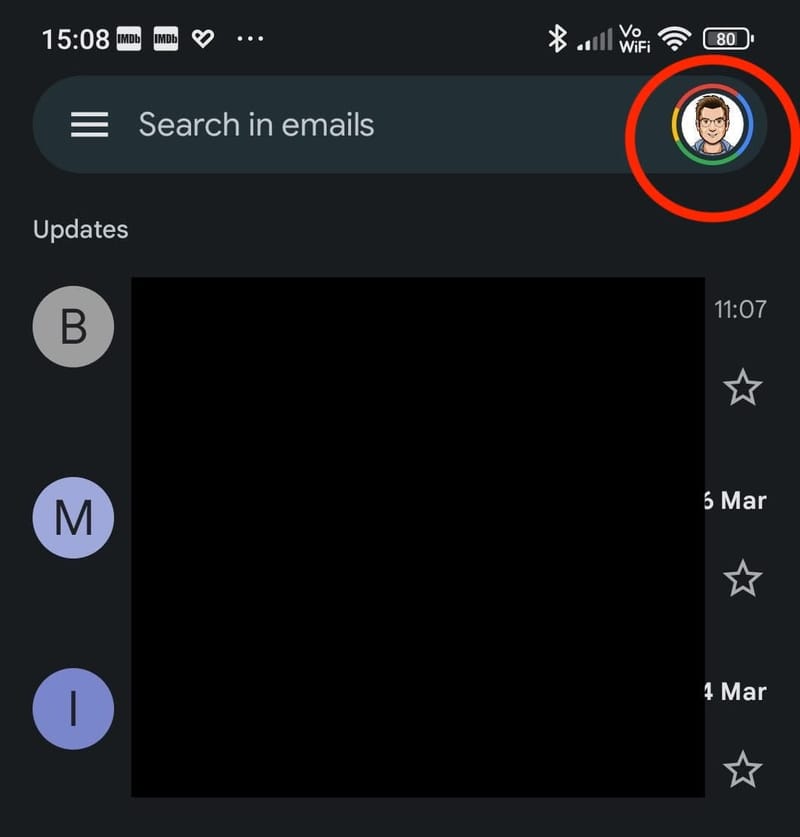 Öffnen der GMail-Einstellungen