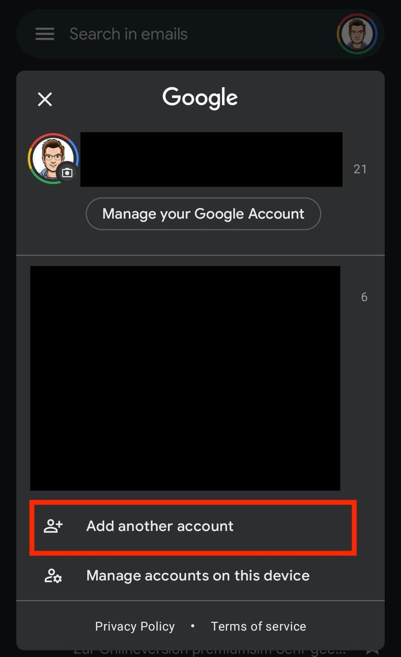 Add account: GMX-Konto hinzufügen